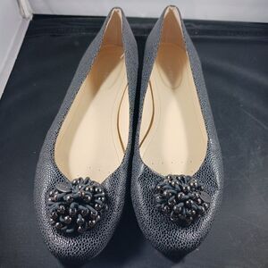 Calvin Klein Women's Flat size 9.5M Embellished Black Metallic